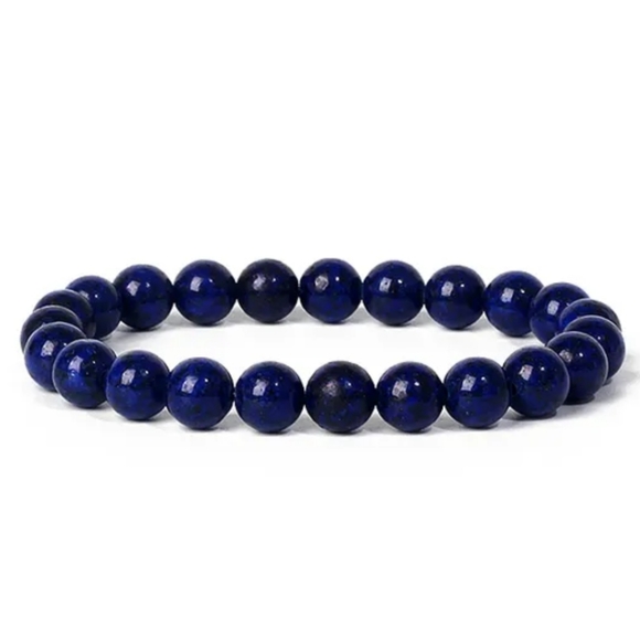 Reiki AAA Lapis Lazuli Handmade Boho Bracelet 8mm Beads 8.3in Size Lot 8 - Picture 1 of 2